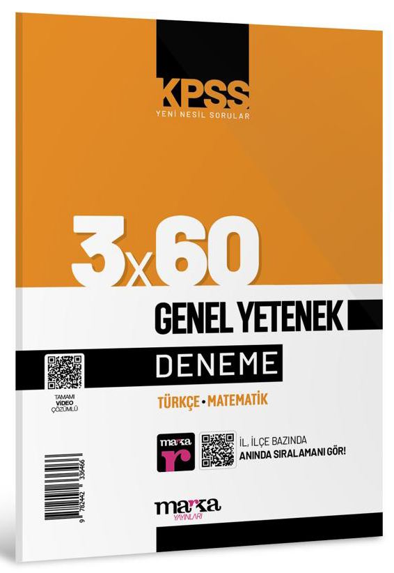 Marka Yayınları KPSS Genel Yetenek 3x60 Deneme Sınavı